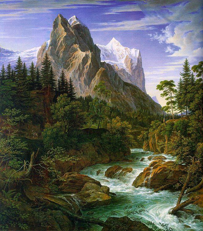 Joseph Anton Koch The Wetterhorn with the Reichenbachtal France oil painting art